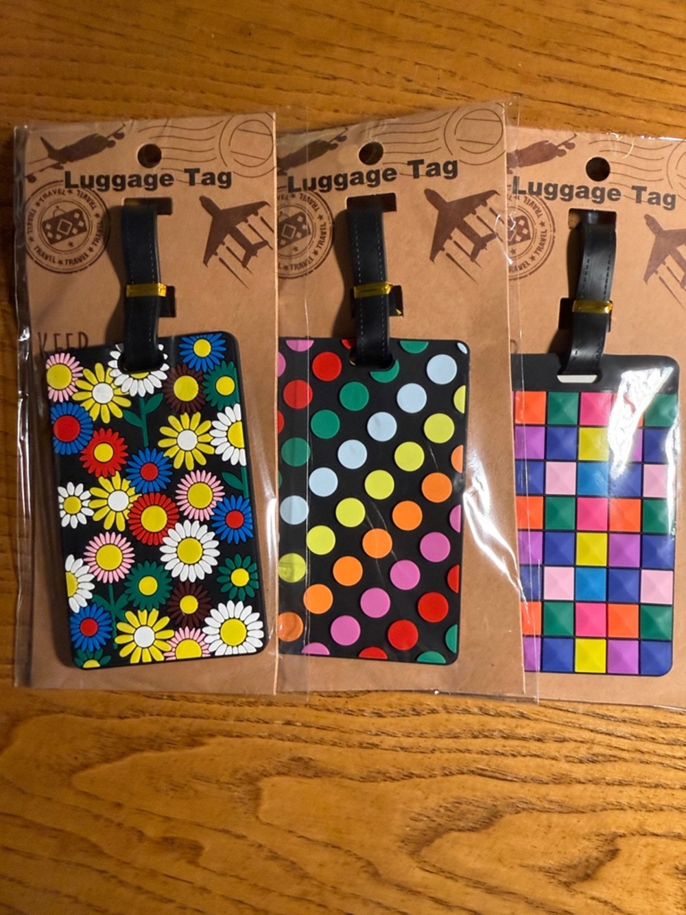 Colorful Novelty Luggage Tags - Floral, Polka Dot & Color Block